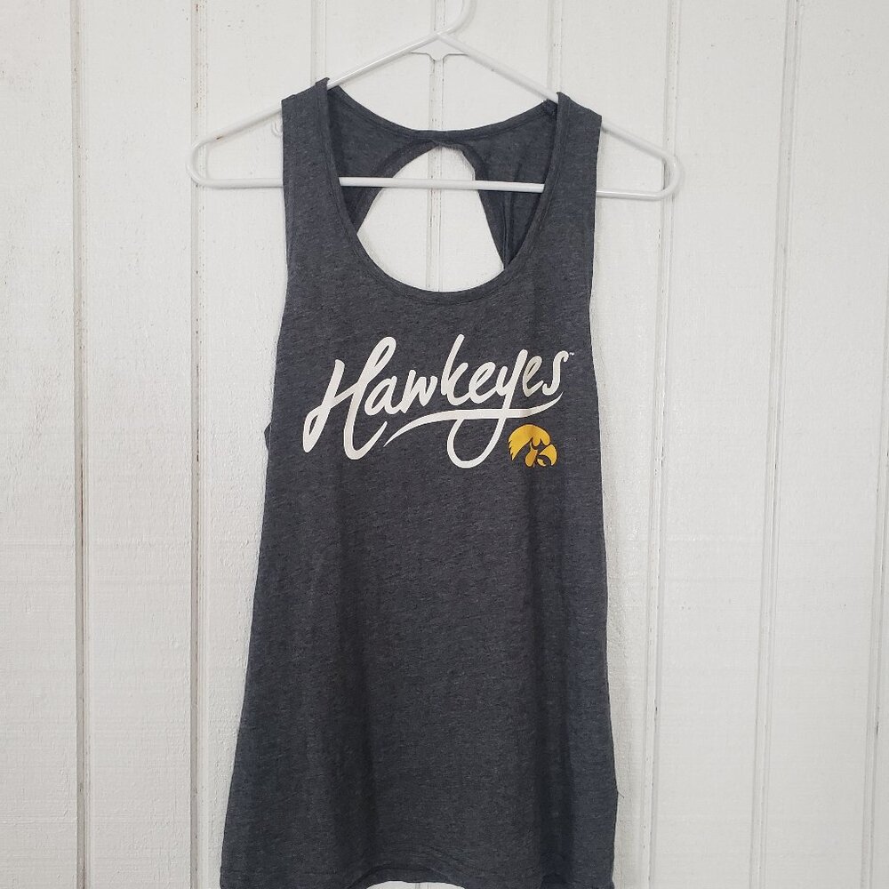 Hawkeyes Dark Gray Women's Racerback Tank Top